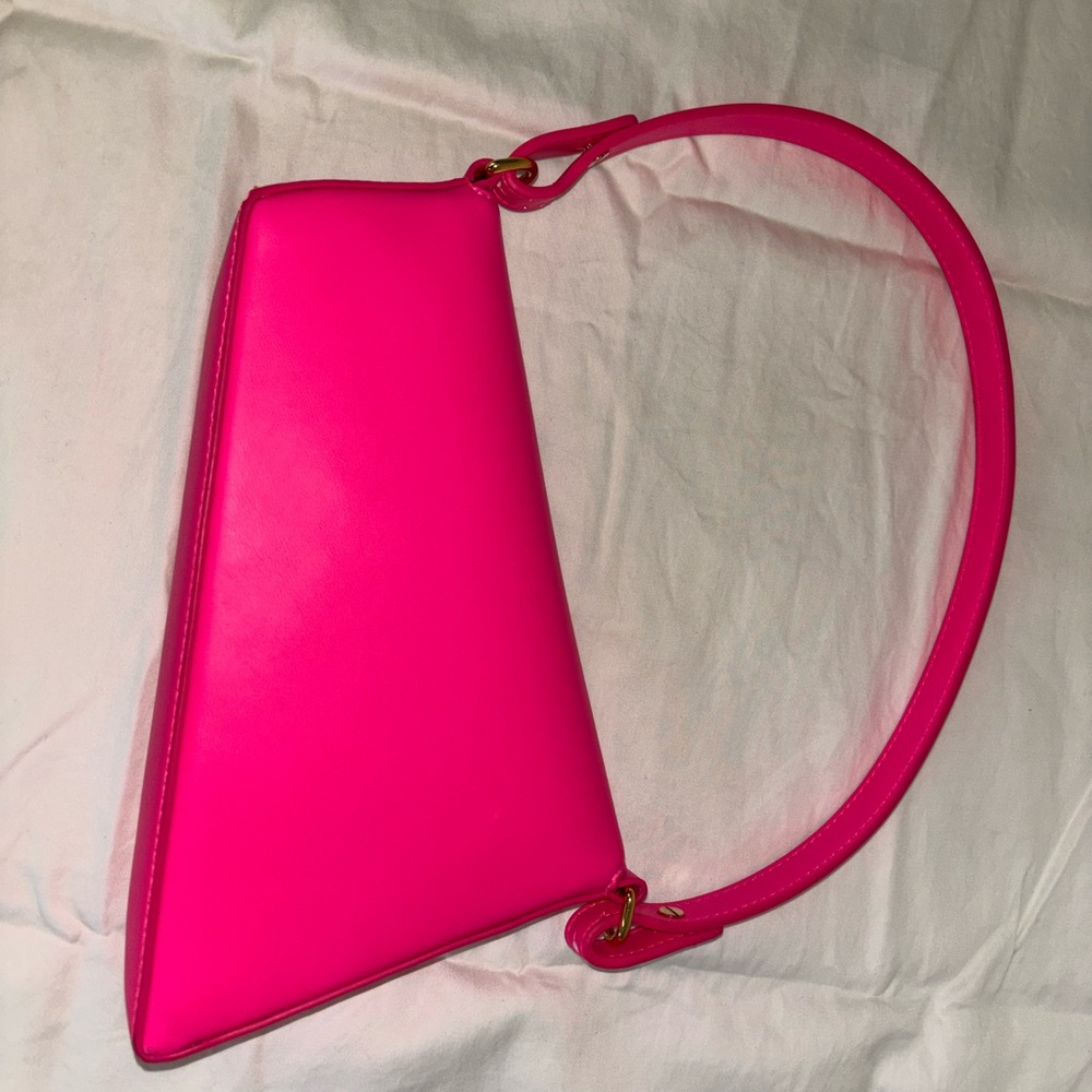 Aupen Hot Pink Asymmetrical Shoulder Bag